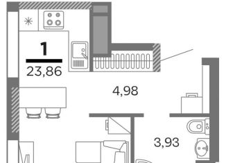 Продаю 1-комнатную квартиру, 23.9 м2, Рязанская область