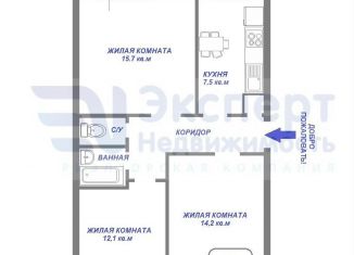 Продается 3-комнатная квартира, 59 м2, Екатеринбург, улица Мельникова, 48, Верх-Исетский район