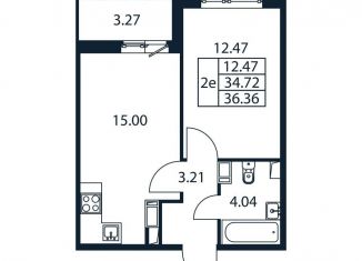 Продажа двухкомнатной квартиры, 38 м2, Ленинградская область