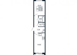 Продается 2-ком. квартира, 40.9 м2, Ленинградская область