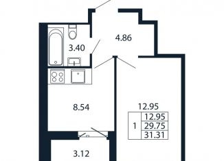 Продам 1-комнатную квартиру, 32.9 м2, городской посёлок Новоселье