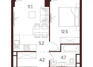 Продам 2-комнатную квартиру, 37.7 м2, Москва, метро Октябрьское поле