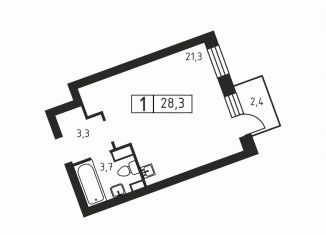 Продаю квартиру студию, 28.3 м2, деревня Скотное, Вересковая улица, 3к1