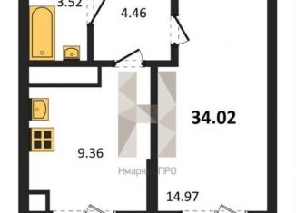 Продам однокомнатную квартиру, 34 м2, Крым