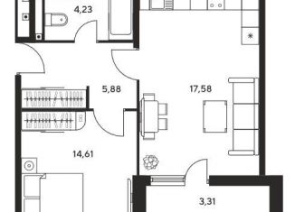 Продажа двухкомнатной квартиры, 45.6 м2, Ростов-на-Дону, ЖК Гринсайд, улица Нансена, 109/3