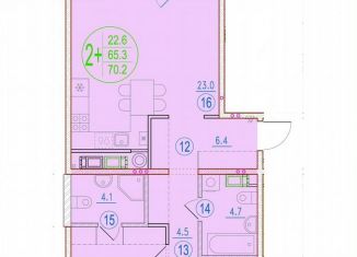 Продажа 2-ком. квартиры, 70.2 м2, Астрахань, улица Мусы Джалиля, 54, ЖК Центральный