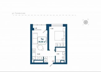 Продается однокомнатная квартира, 36.7 м2, деревня Дударева, улица Сергея Джанбровского, 25