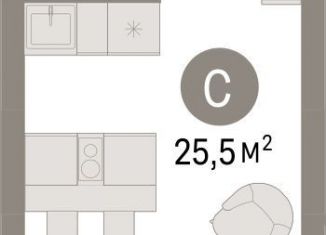 Квартира на продажу студия, 25.6 м2, Тюмень, ЖК Речной Порт