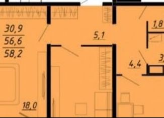 Продается двухкомнатная квартира, 58.2 м2, Воронеж, Ленинградская улица, 27