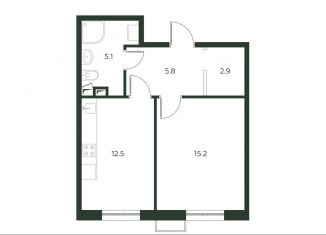 1-ком. квартира на продажу, 41.5 м2, деревня Лобаново