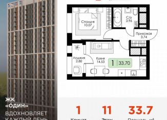 Продам однокомнатную квартиру, 33.7 м2, Тула, Зареченский территориальный округ