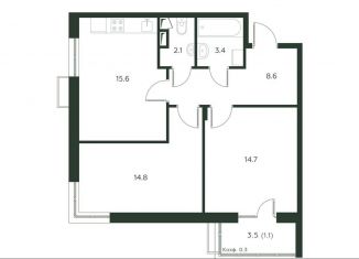 Продается 3-ком. квартира, 60.3 м2, деревня Лобаново, Новая улица