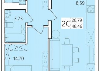 2-ком. квартира на продажу, 48.5 м2, Республика Башкортостан, улица Ахметова, 239
