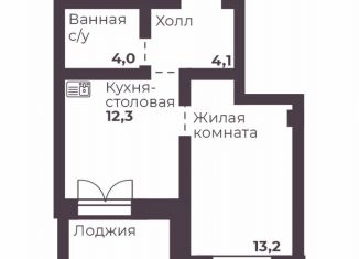 Продается 1-комнатная квартира, 33.8 м2, Челябинск, Тракторозаводский район, проспект Ленина, 1