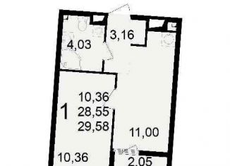 Продаю 1-комнатную квартиру, 37.2 м2, Рязань