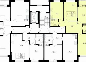 Продам 3-комнатную квартиру, 70.2 м2, деревня Скотное, Рождественская улица, 2