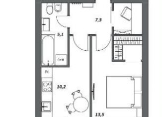 Продам однокомнатную квартиру, 37.4 м2, Вологда