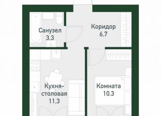 1-комнатная квартира на продажу, 33 м2, Екатеринбург, Ленинский район
