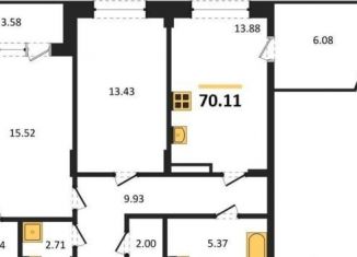 Продам двухкомнатную квартиру, 70.1 м2, Воронеж, Электросигнальная улица, 9Ак1
