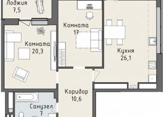 Продам 2-ком. квартиру, 83.8 м2, Ярославль