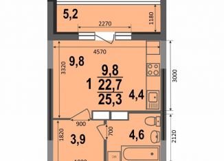 Продам квартиру студию, 25.3 м2, Владимир