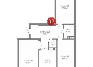 3-комнатная квартира на продажу, 110.5 м2, Владимир, улица Чайковского, 4, ЖК Жемчужина
