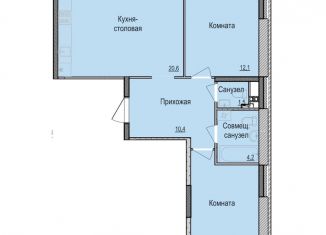 Продается двухкомнатная квартира, 64 м2, Удмуртия, жилой комплекс Скандинавия, 7