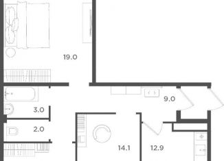 Продается 3-ком. квартира, 72 м2, деревня Касимово, Спортивная улица