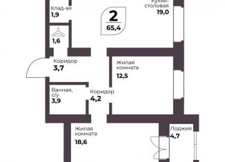 Продам двухкомнатную квартиру, 65.4 м2, посёлок Терема