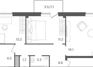 Продам 3-ком. квартиру, 65 м2, деревня Касимово, Спортивная улица