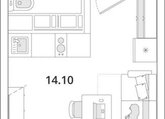 Квартира на продажу студия, 22.3 м2, Санкт-Петербург, Планерная улица, 99, метро Комендантский проспект