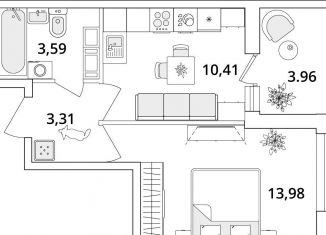 Продаю 1-ком. квартиру, 33.3 м2, Санкт-Петербург, Кубинская улица, 82к1, метро Московская