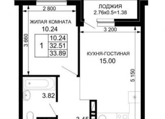 Продается 1-ком. квартира, 33.9 м2, Краснодарский край