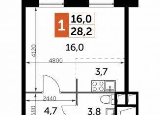 Продажа квартиры студии, 28.2 м2, Москва, Волоколамское шоссе, 71/22к1-2, ЖК Движение Тушино