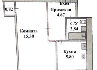 Продаю 1-комнатную квартиру, 29.7 м2, Петрозаводск, улица Анохина, 47А, район Центр