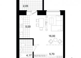 1-комнатная квартира на продажу, 30.9 м2, Берёзовский