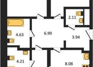 Продам 3-ком. квартиру, 91.1 м2, Новосибирск, Красный проспект, 167/3, ЖК Расцветай на Красном