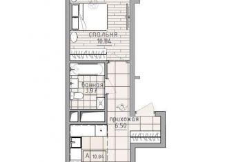 Продается однокомнатная квартира, 36.7 м2, Казань, Ново-Савиновский район, улица Четаева, 43А