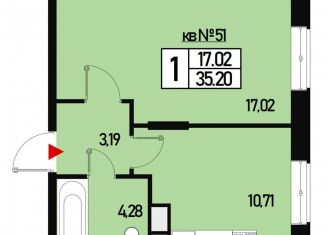 Продается однокомнатная квартира, 35.2 м2, деревня Зверево, улица Генерала Донскова, 21к3, ЖК Борисоглебское