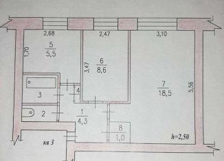 Продам двухкомнатную квартиру, 43 м2, рабочий посёлок Мухен, Молодёжная улица, 12