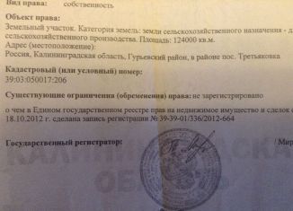 Продажа земельного участка, 1240 сот., Гурьевский городской округ