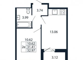 Продам 1-ком. квартиру, 34.5 м2, Ленинградская область