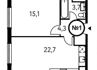 Продается 1-ком. квартира, 46.1 м2, Москва, Винницкая улица, 8к4