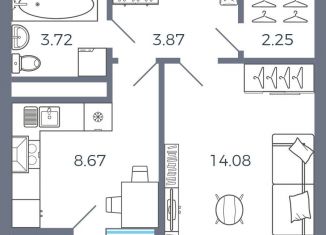 1-ком. квартира на продажу, 35.4 м2, Самарская область