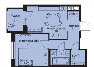 Продается 1-комнатная квартира, 36.6 м2, деревня Новосергиевка