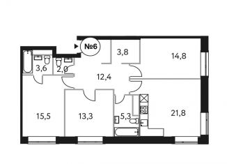 Продается трехкомнатная квартира, 92.7 м2, Москва, Винницкая улица, 8к4