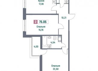 Продажа двухкомнатной квартиры, 75.1 м2, Ленинградская область, Ручьёвский проспект, 1/24