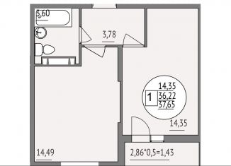 Продается 1-комнатная квартира, 37.7 м2, Краснодар