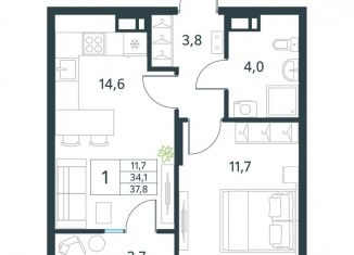 1-ком. квартира на продажу, 37.8 м2, Забайкальский край