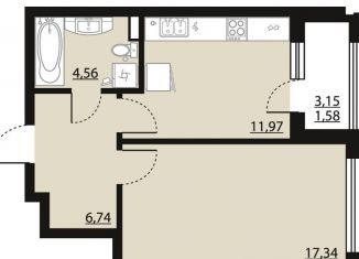 Продается 1-ком. квартира, 42.2 м2, Воронеж, Центральный район